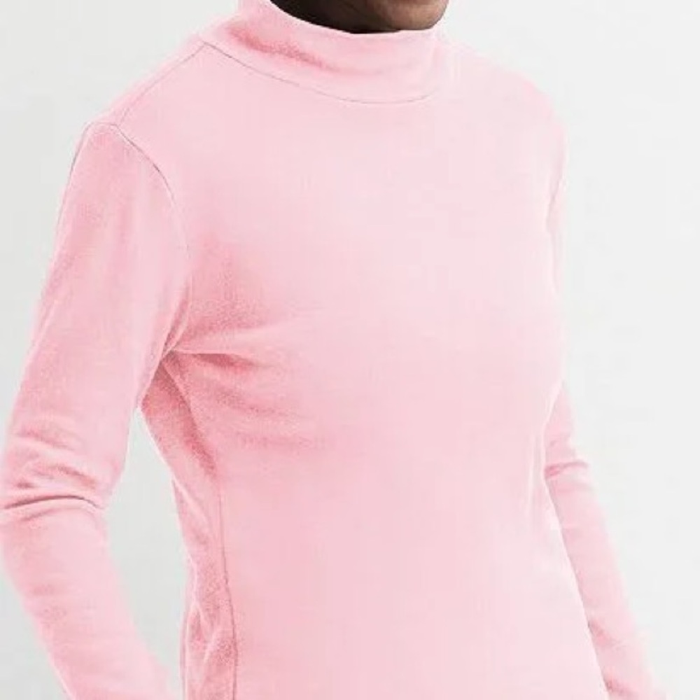 L.L.Bean Pink Long Sleeve Mock Turtleneck